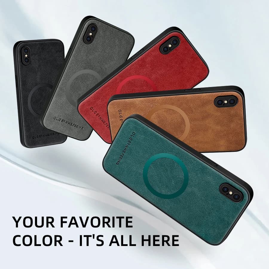 Per Apple iPhone X XR XS Max per custodie magnetiche Magsafe Custodie protettive antiurto in pelle di lusso
