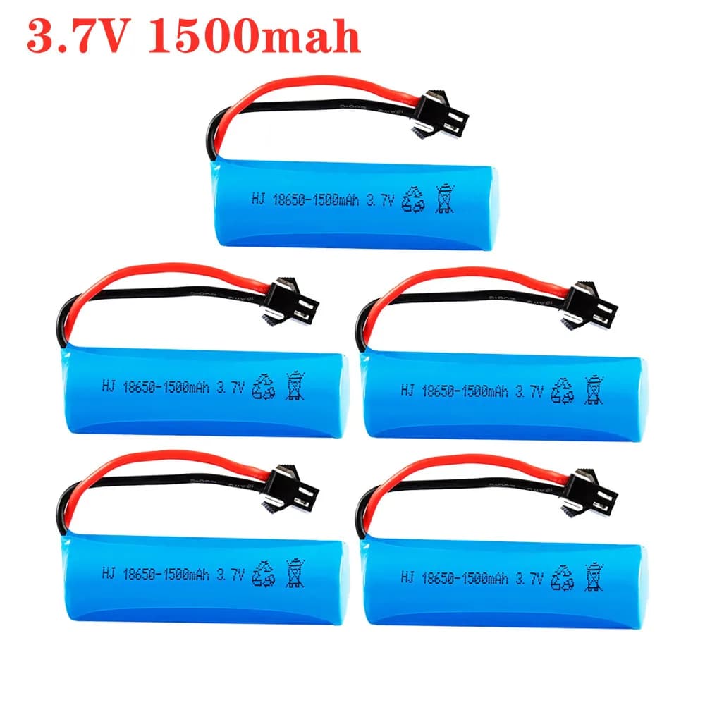 Batteria agli ioni di litio 3.7V 1500mAh 18650 per auto RC Q70 Q85 elicottero aeroplani auto barca pistola giocattoli batterie con spina SM-2P
