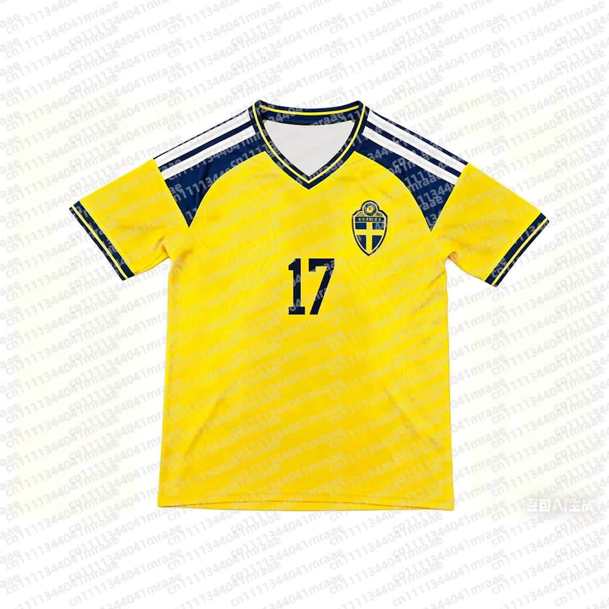 Maglia da Calcio Gialla della Squadra Svedese 17, T-shirt per Tifosi, Maglietta Oversize Casual da Uomo, Traspirante e ad Asciugatura Rapida, T-shirt da Spiaggia