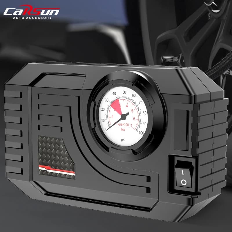 CARSUN Mini pompa d'aria gonfiatore per pneumatici compressore portatile gonfiatore per pneumatici per auto cablato digitale per palline da bicicletta