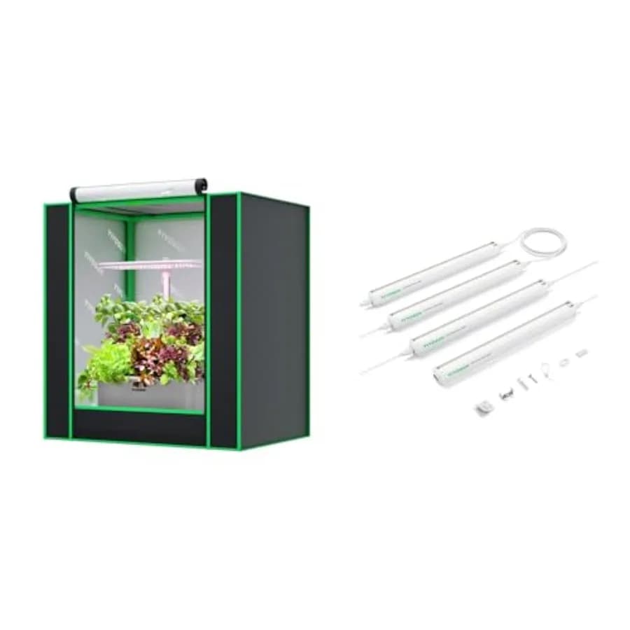 Piccola tenda da coltivazione per Aerogarden e luci lineari T5, striscia LED a spettro completo da 1 piede 5000K per la coltivazione indoor di piante