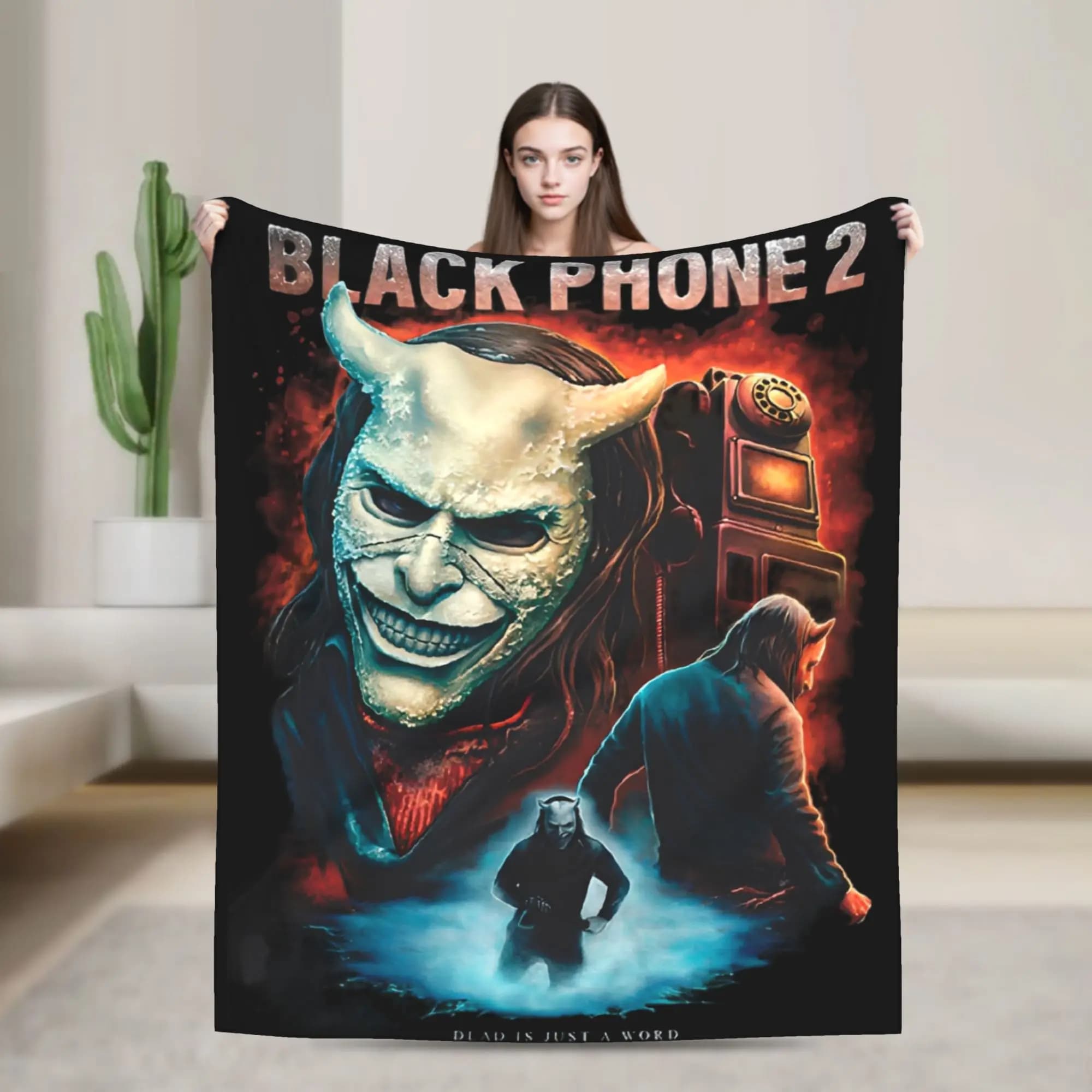 2025 Black Phone 2 Film Warm Soft Blanket Airplane Travel Plush Throw Blanket Print Couch Bed Flannel Bedspread Sofa Bed Cover