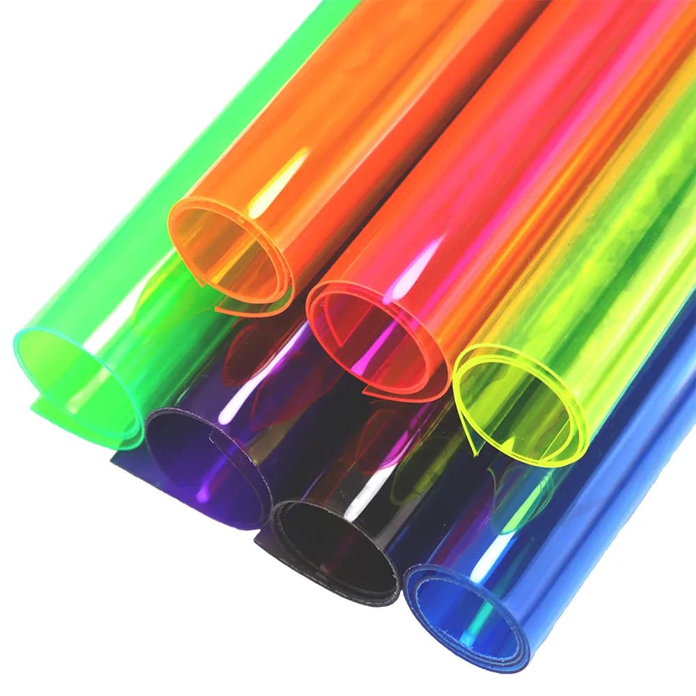 30x120 CM 0.5mm Neon Rosso Giallo Verde Trasparente Trasparente PVC Tessuto Del Vinile Morbido Panno di Vetro Impermeabile Per Il Sacchetto Arco FAI DA TE BH051