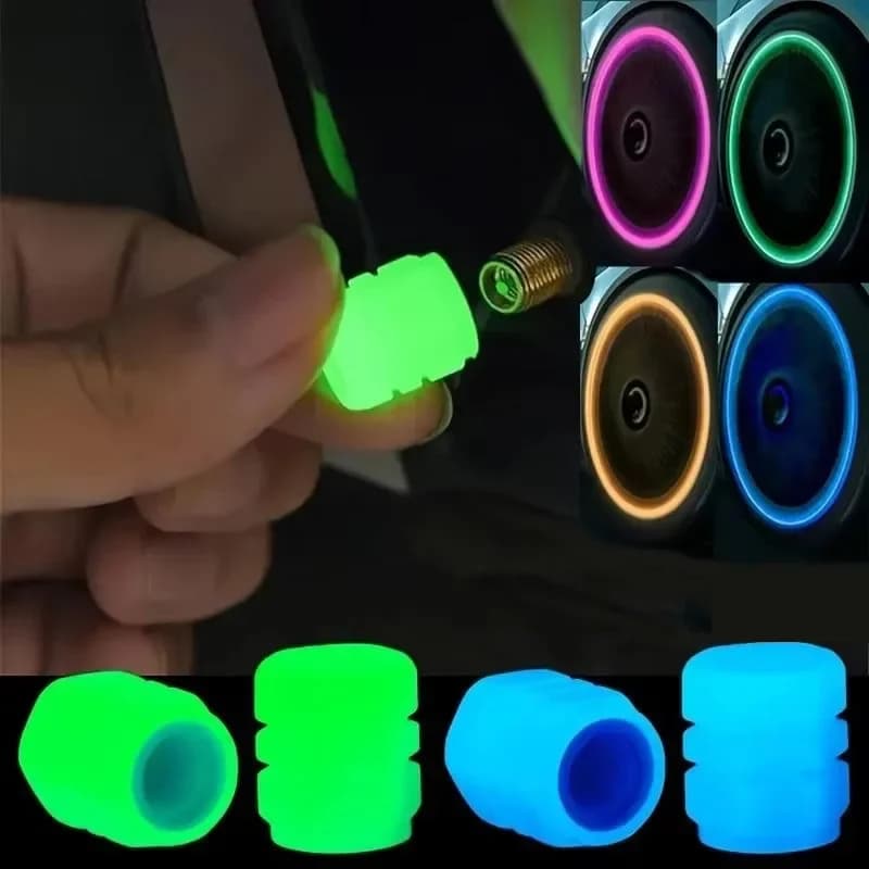 Universal Luminous Bicycle Tire Valve Caps Night Glowing Decor Motorcycle Bike Valve Stem Cap Wheel Nozzle