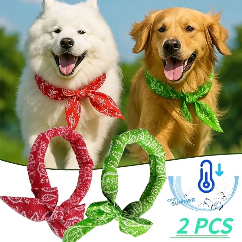 Confezione da 2 Collari Rinfrescanti per Cani, Sciarpa Rinfrescante per Animali Domestici, Collare Estivo Traspirante e Riutilizzabile Anti-Caldo