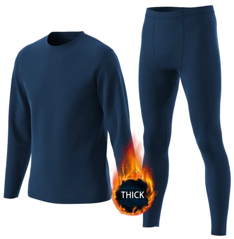 Set intimo termico da uomo Completo da uomo in 2 pezzi Tuta in 5 colori Girocollo Abbigliamento invernale caldo Accessori da sci