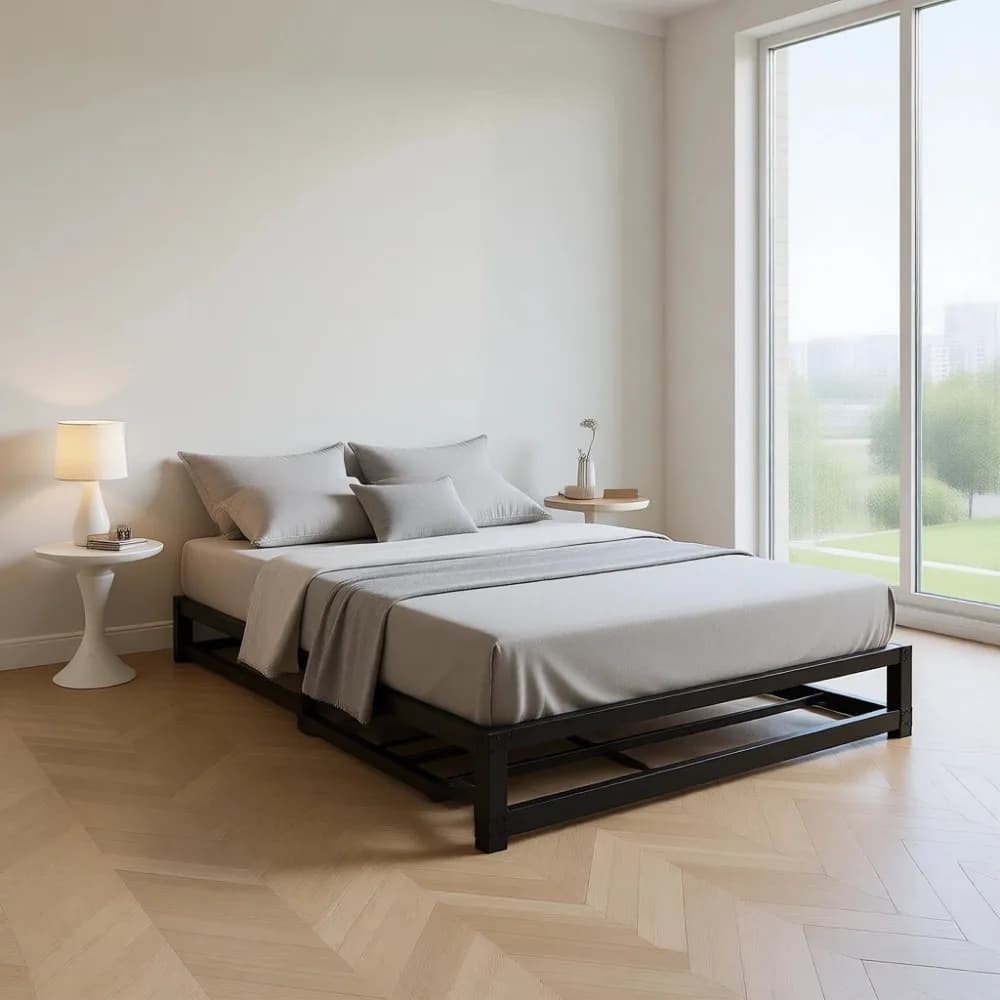3-inch low-profile double bed base for heavy loads, easy to mount, with base for silent mattress