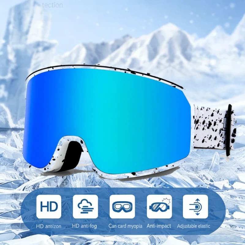 Occhiali da sci con lenti polarizzate magnetiche a doppio strato Occhiali da snowboard antiappannamento da sci Uomo Donna Occhiali da sci