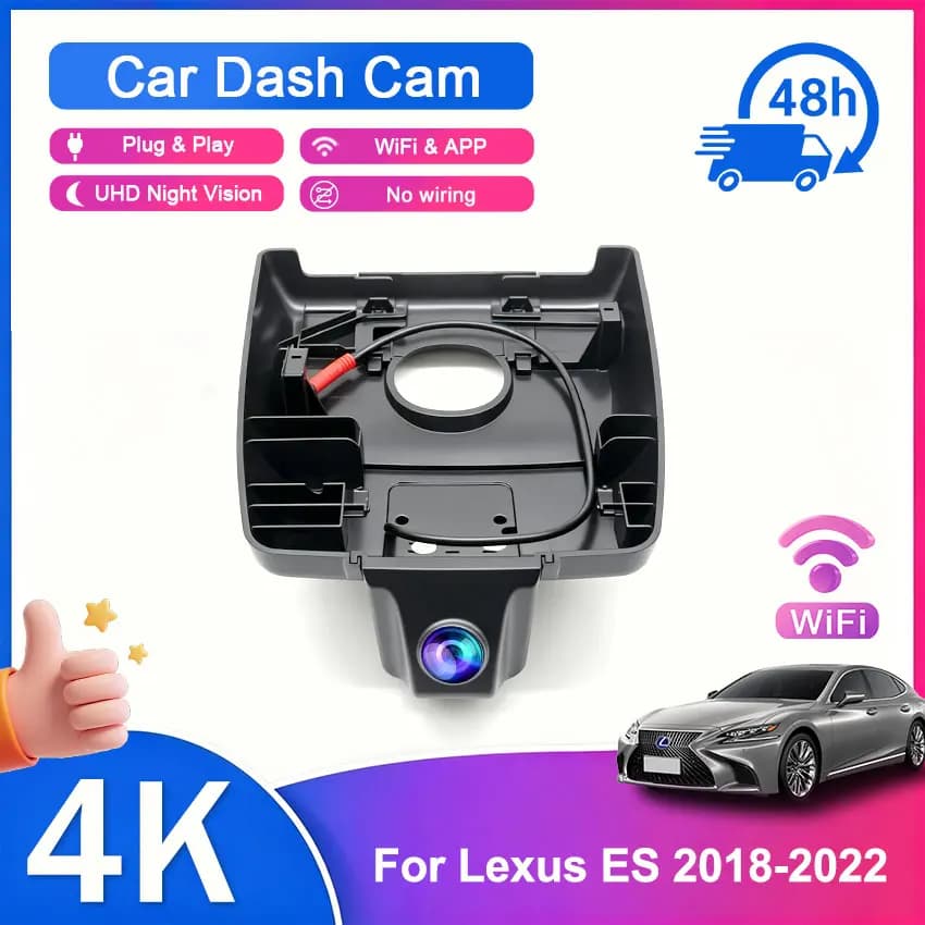 New! Car DVR Dash Cam Camera Video Recorder Plug and Play for Lexus ES XV60 XZ10 ES200 ES350 ES250 ES300h 2015-2026 Dashcam 4K