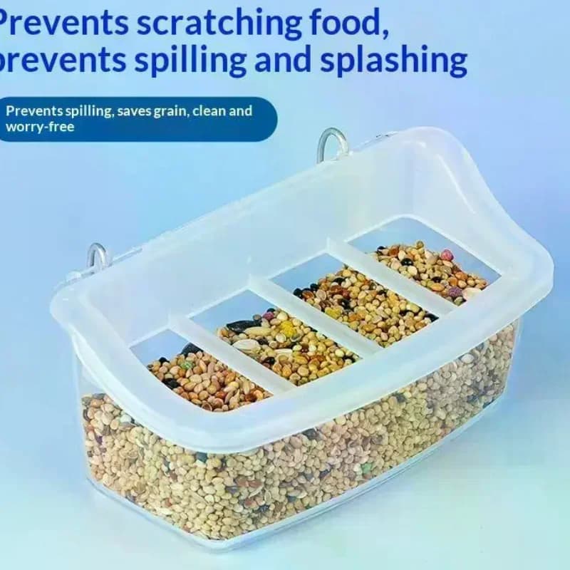 Large Capacity Parrot Feeder Drinker Birds Water Hanging Bowl Box Pet Plastic Food Container Dispenser Home Garden Bird Supplies