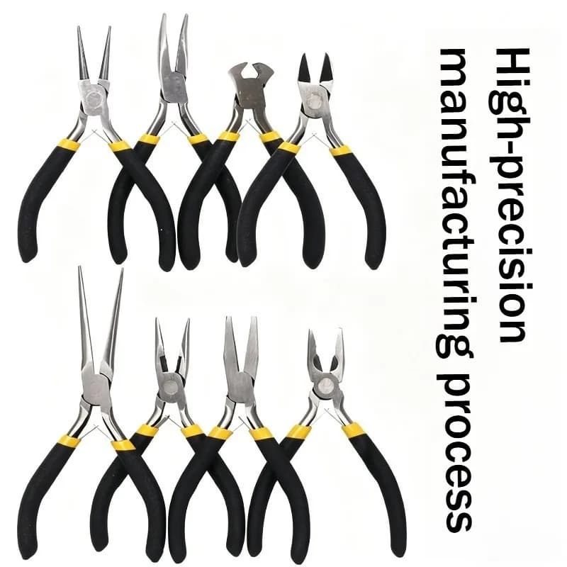 1Pcs Portable Durable Carbon Steel Forging Jewellery Pliers Light Weight Mini Pliers Hand Tools Round Flat Long Nose Pliers