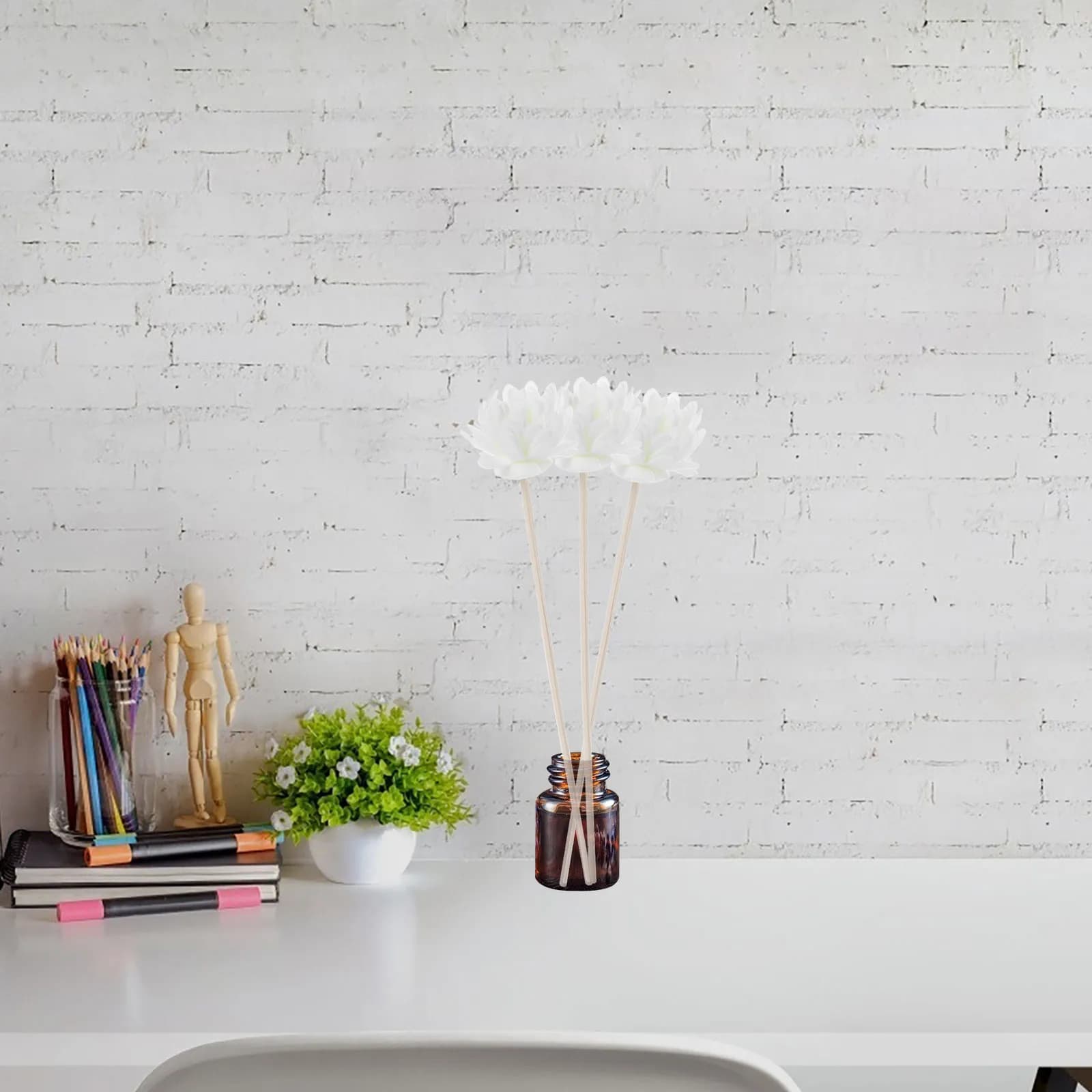 6 Pezzi Bastoncini Diffusori a Forma di Crisantemo, Diffusori di Fragranze per Aromaterapia, Inserti Sostituibili per Bottiglie di Aroma, Fiori Decorativi