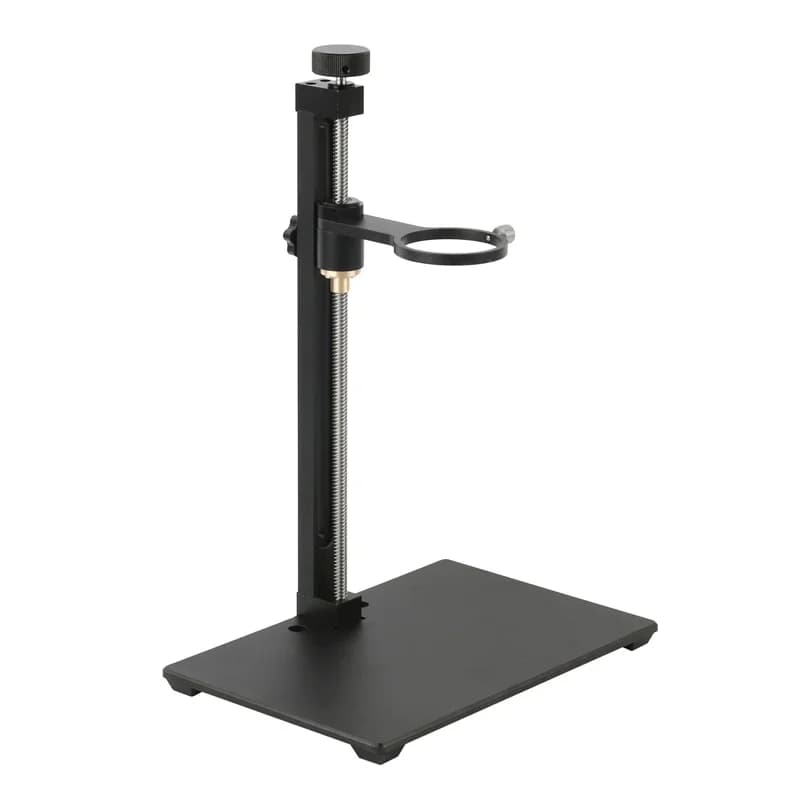 Supporto per microscopio video portatile in lega di alluminio Mini supporto da tavolo Staffa di messa a fuoco regolabile da 50 mm per fotocamera HDMI USB VGA