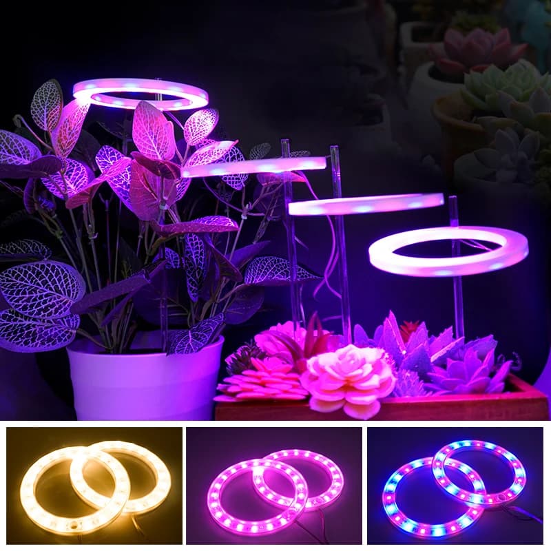 LED Grow Light Full Spectrum Plant Growth Light USB 5V Height Adjustable Dimmable Growing Lamp with Timer for Indoor Plants Herb