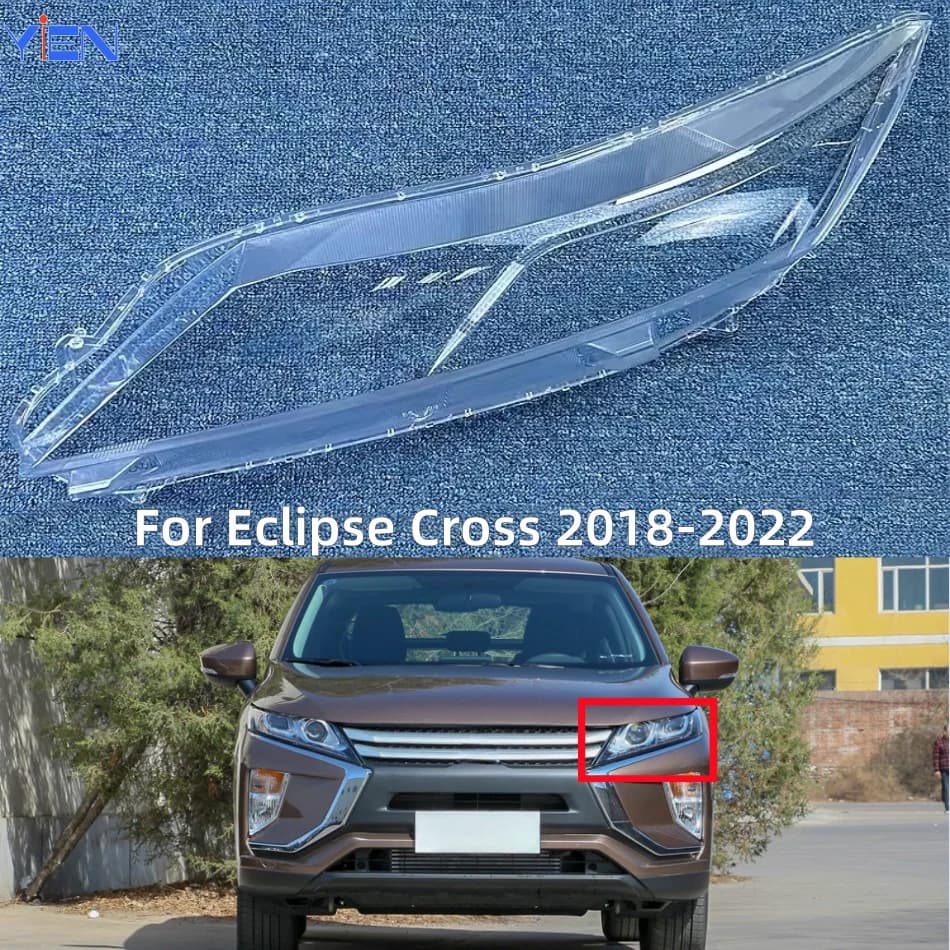For Eclipse Cross 2018 2019 2020 2021 2022 Car Headlamp Lens Cover Headlight Transparent Lampshade Light Shade Glass Lamp Shell