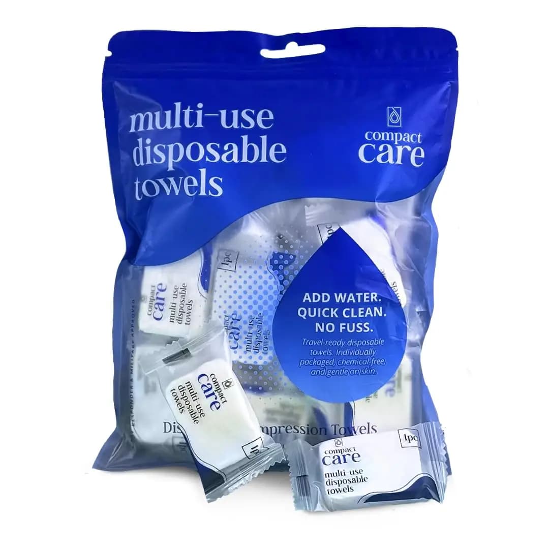 Instant Expand Compressed Towels – 100% Cotton, Chemical-Free, 40 Pcs for Travel, Camping, Gym