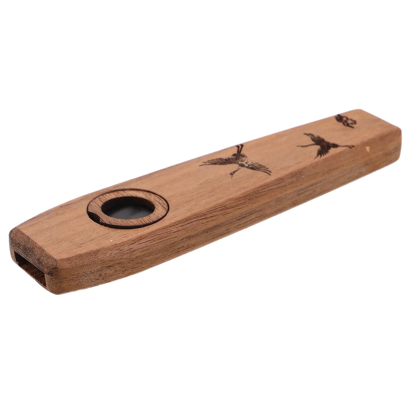 Kazoo in Legno Massello, Strumento Musicale Classico in Legno, Design Robusto per Adulti e Principianti, Accompagnamento Musicale, Partner per Ukulele