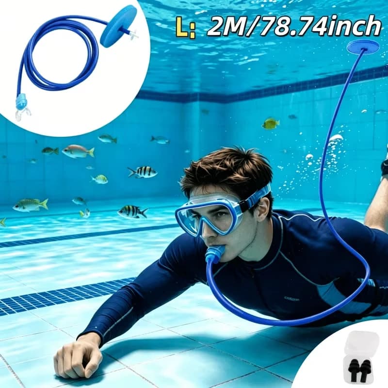 Diving Snorkel — Snorkeling & Diving Gear — Fully Dry-Top Snorkel with Underwater Purge Valve — Ideal for Beginners