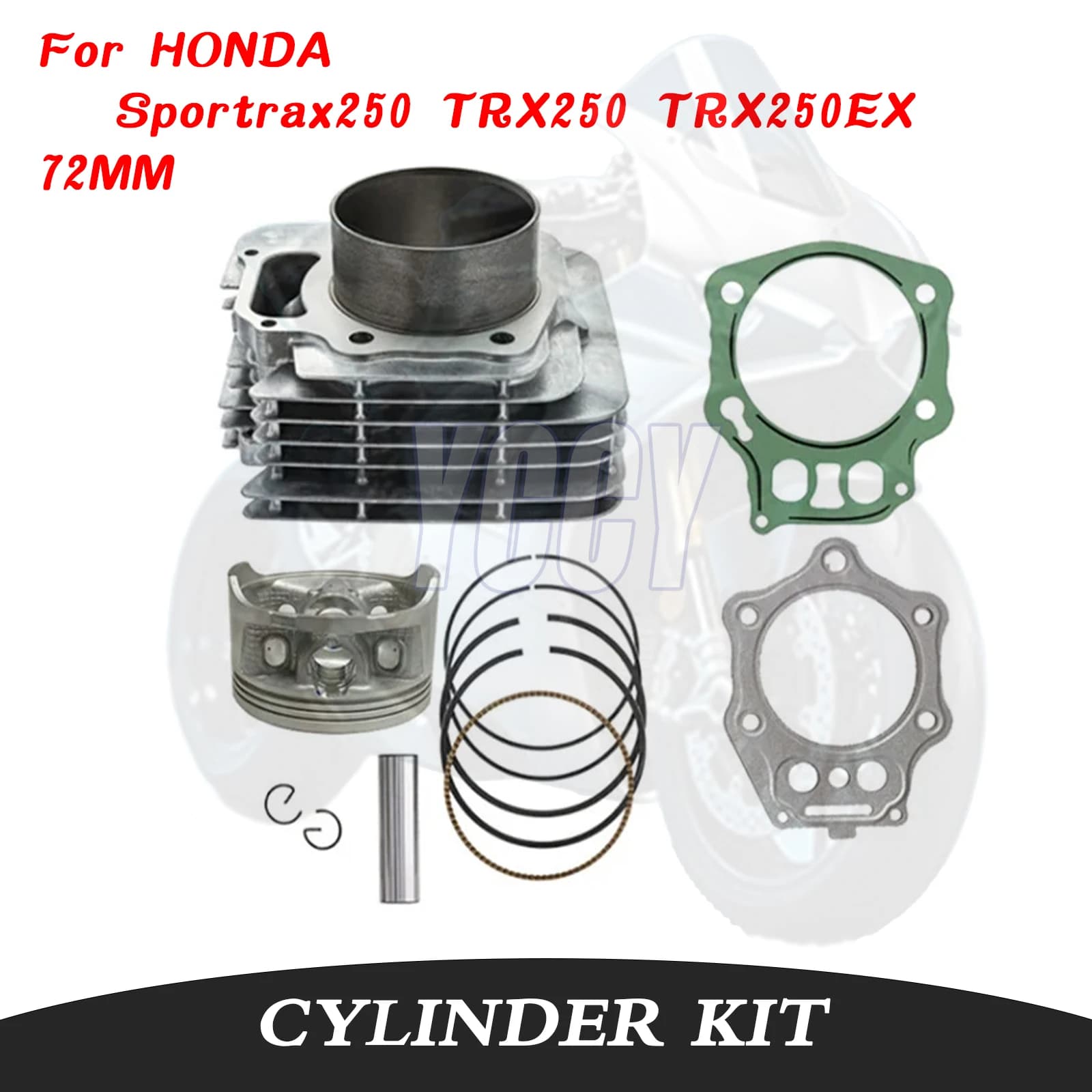 72 MILLIMETRI Motore Del Motociclo Kit Cilindro Pistone Anelli Per HONDA Sportrax250 TRX250 TRX250X TRX 250 250X TRX250TE/TM 250EX 2001-2022