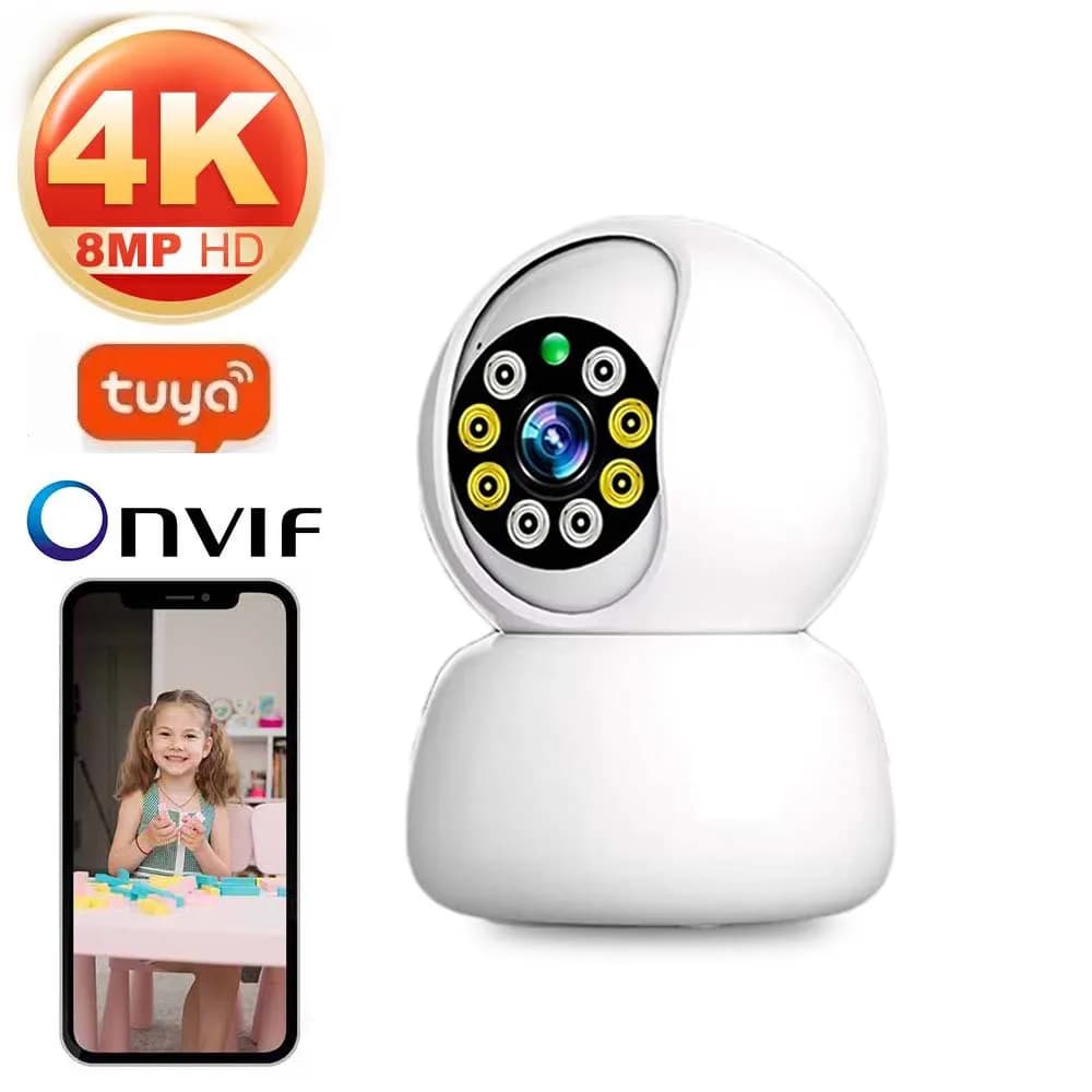 Telecamera WiFi Tuya 8MP 5MP Smart Home Telecamera di sorveglianza IP wireless per interni Rilevazione AI Monitoraggio automatico Baby monitor di sicurezza