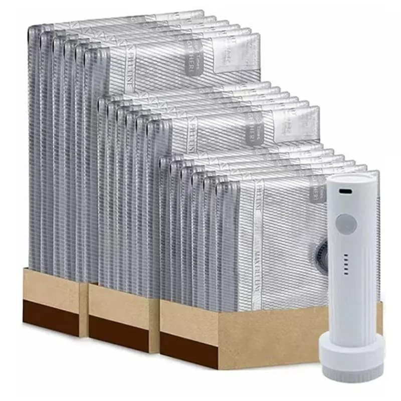 TEXU Set da 6/9 Pezzi di Sacchetti Sottovuoto Ricaricabili per Viaggi, Compressione per Valigie e Bagagli, Salvaspazio per Vestiti