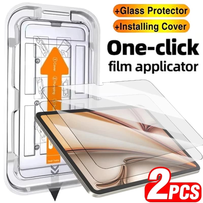 Vetro temperato facile da installare per iPad Pro 11 13 pollici iPad11 2025 A16 iPad Air M3 M4 Mini A17Pro HD Pellicola proteggi schermo in vetro