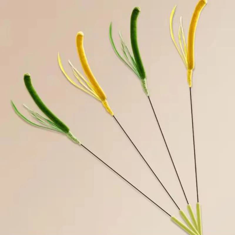 Nuovi giocattoli per gatti, pali con piume per stimolare il gatto, pali con filo metallico per gatti, pali con piume, filo metallico flessibile, accessori durevoli per animali domestici