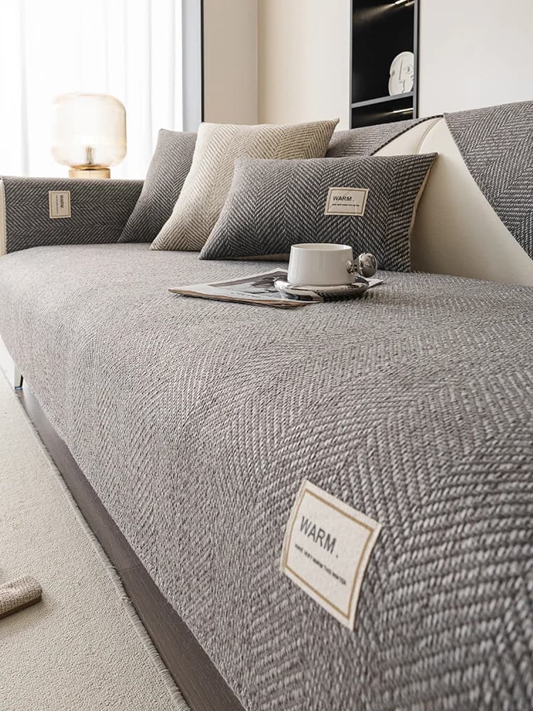 Modern Simple Style Sofa Cushion Slipcover Dustproof Non-Slip All-Season Universal Fabric Sofa Pad Cover Nordic Style