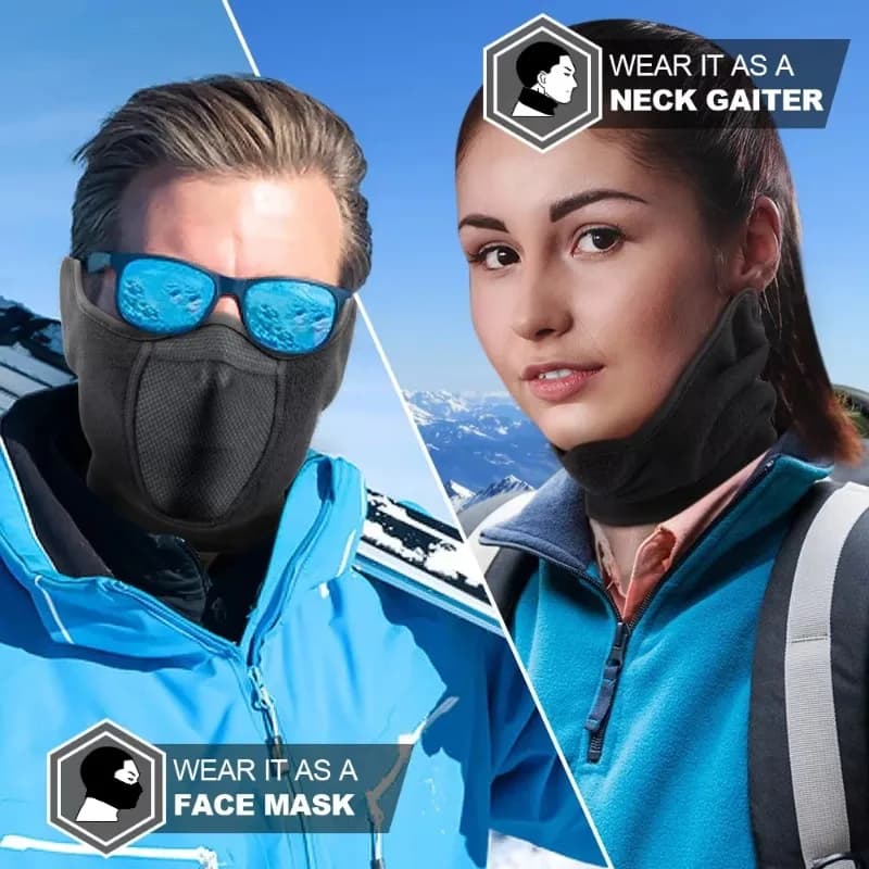 Unisex Winter Mask 2-in-1 Dustproof Comfortable Breathable for Cycling Sports Racing Open with Eye Protection