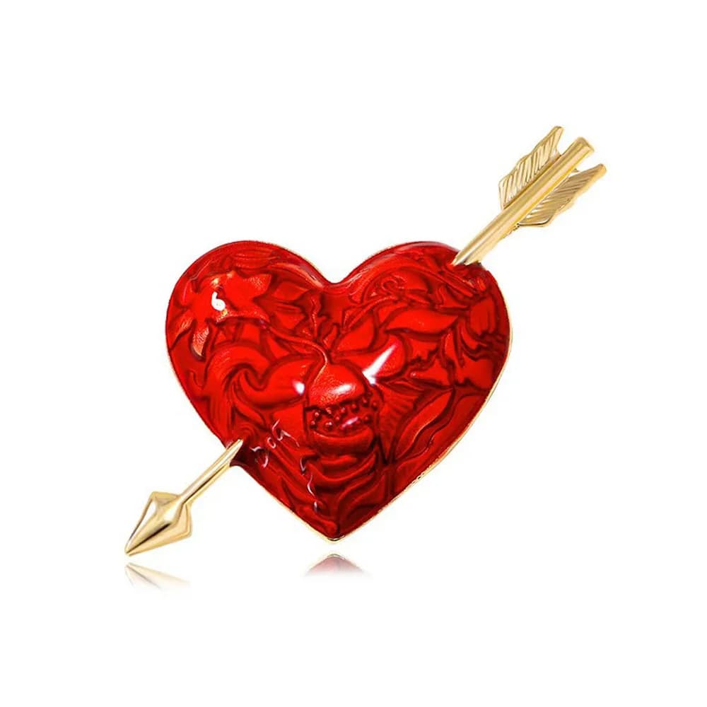 Spilla romantica a forma di cuore rosso per donna - Elegante spilla in stile vintage per affari, feste e uso quotidiano - Regalo perfetto per lei