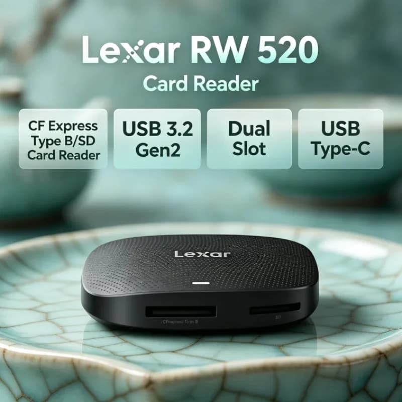 Lexar RW520 Memory Card Reader High Speed CFexpress Type B SD Card Reader USB 3.2 Gen 2 for Data Transfer