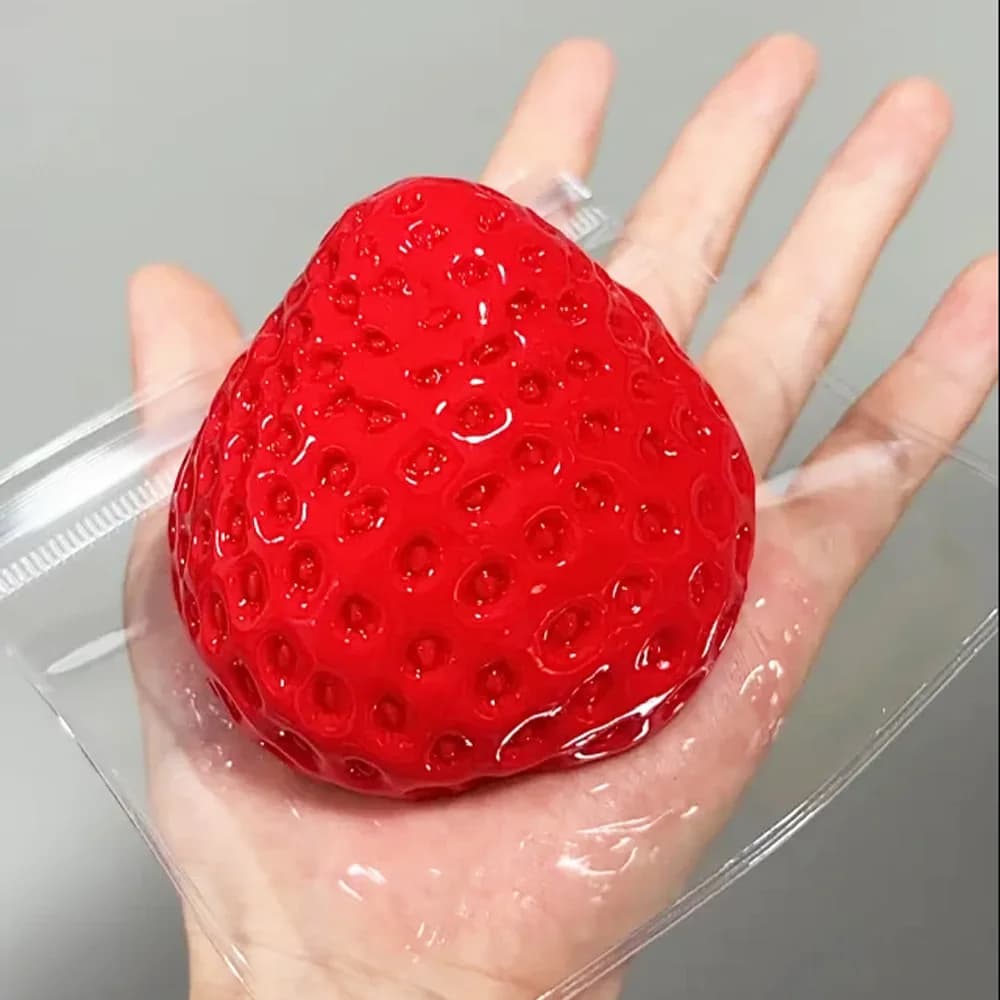 1 Pezzo - Giocattolo Antistress Squishy a Forma di Fragola - Giocattolo a Lenta Risposta per Alleviare lo Stress, per Bambini e Adulti, Regalo da Spremere per Ufficio e Feste