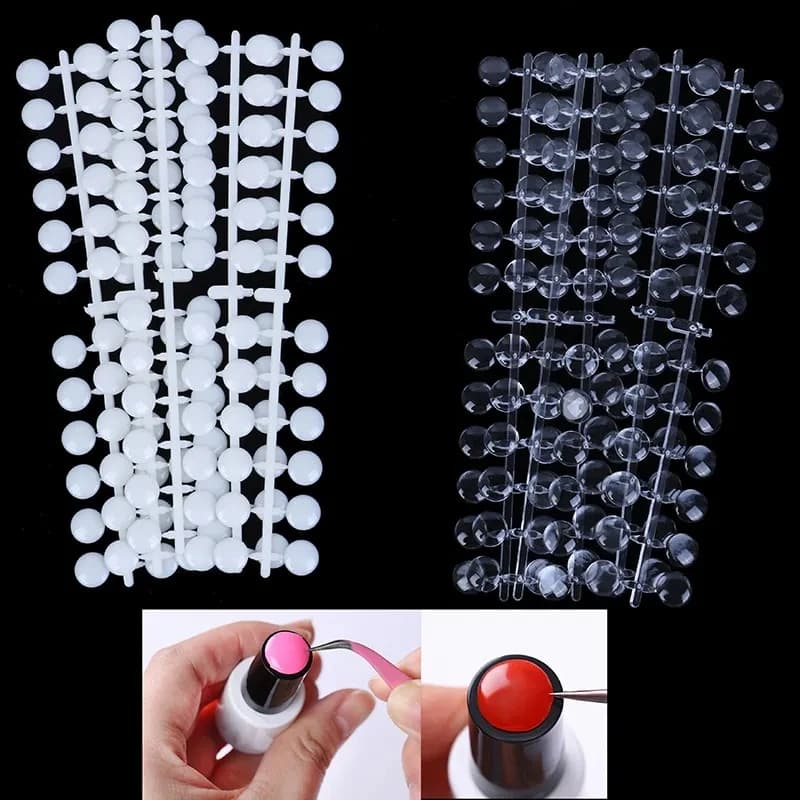240 round tips for display of fake nails, graph of colors of fake nails, sticks for nail samples with adhesive sticker