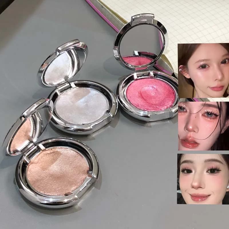 Diamond Sparkle Highlighter Cream Monochrome Shimmering Pearl Silver Face Contour Brighten Makeup Clear Glitter Flash Highlight