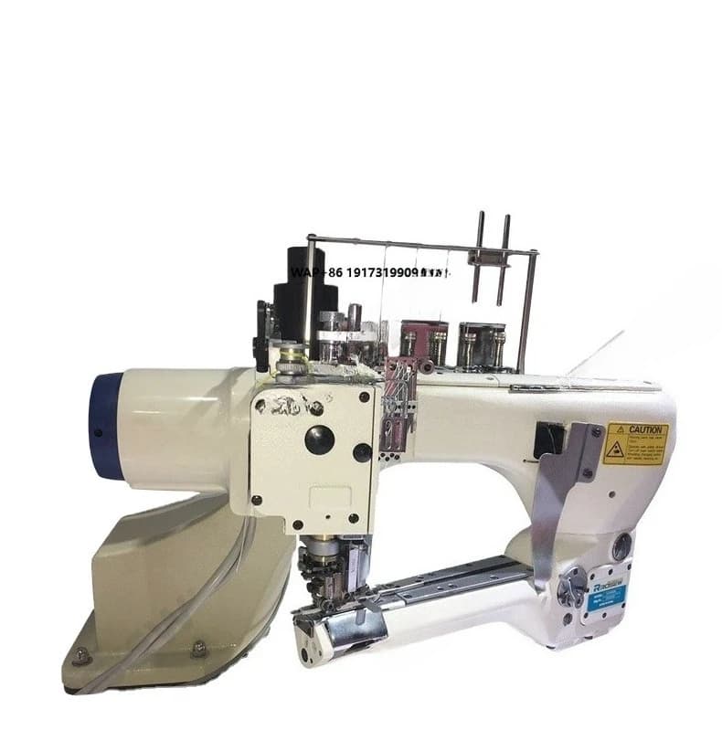 Macchina da cucire industriale per abbigliamento GC6200DN con motore a trasmissione diretta, 6 fili, a catena manuale, taglierina singola/doppia, per cuciture piatte