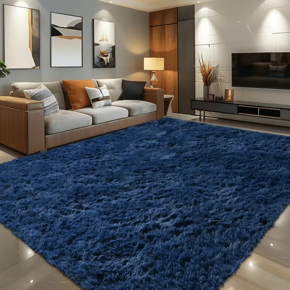 Tappeti shaggy per soggiorno, tappeti soffici e pelosi per camera da letto, tappeto moderno di lusso per dormitorio, appartamento, decorazione d'interni.
