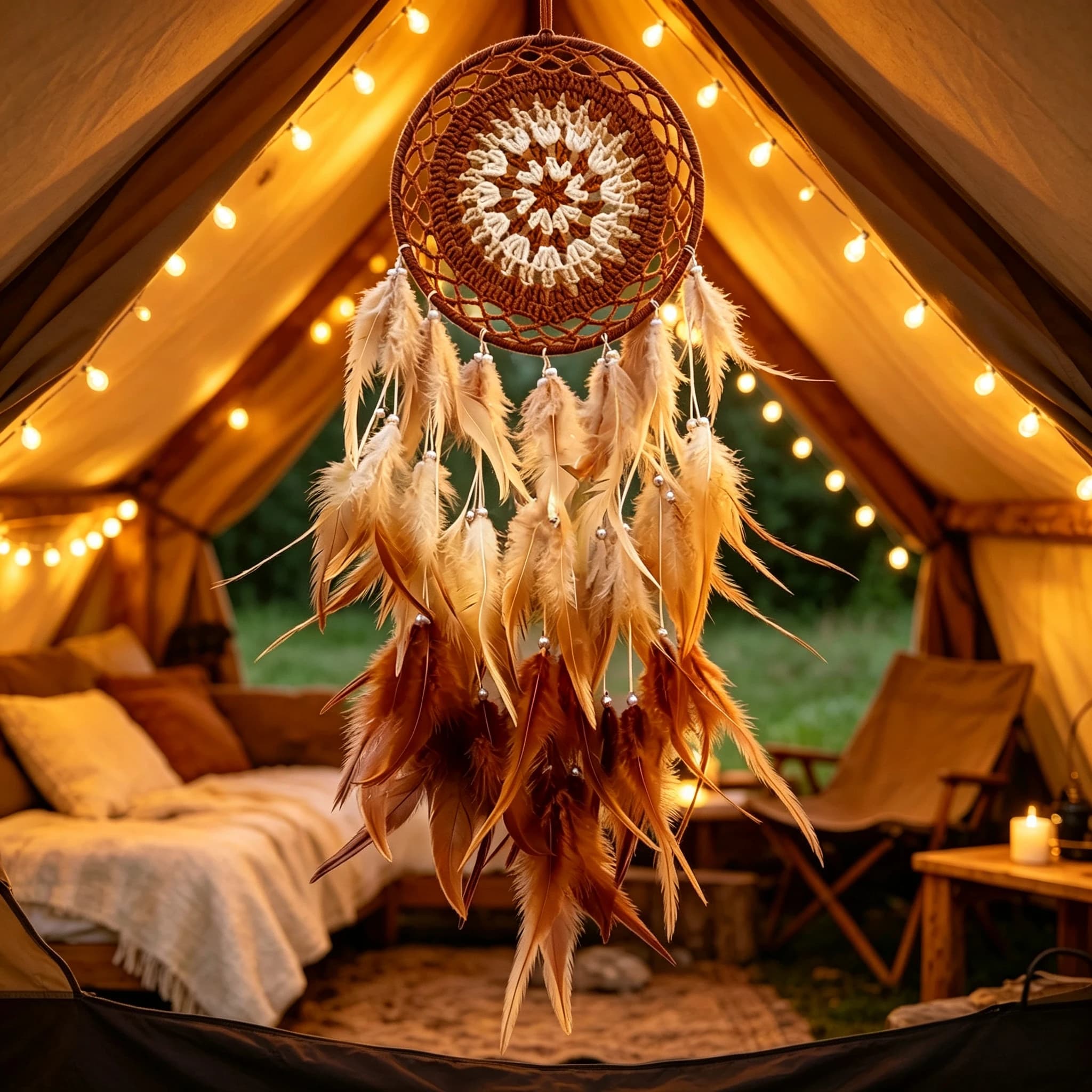 Handmade Gradient Dream Catcher Bohemian Style Hook Needle Cotton Wall Tapestry Indoor Decor Tassel Feather Hanging Ornament
