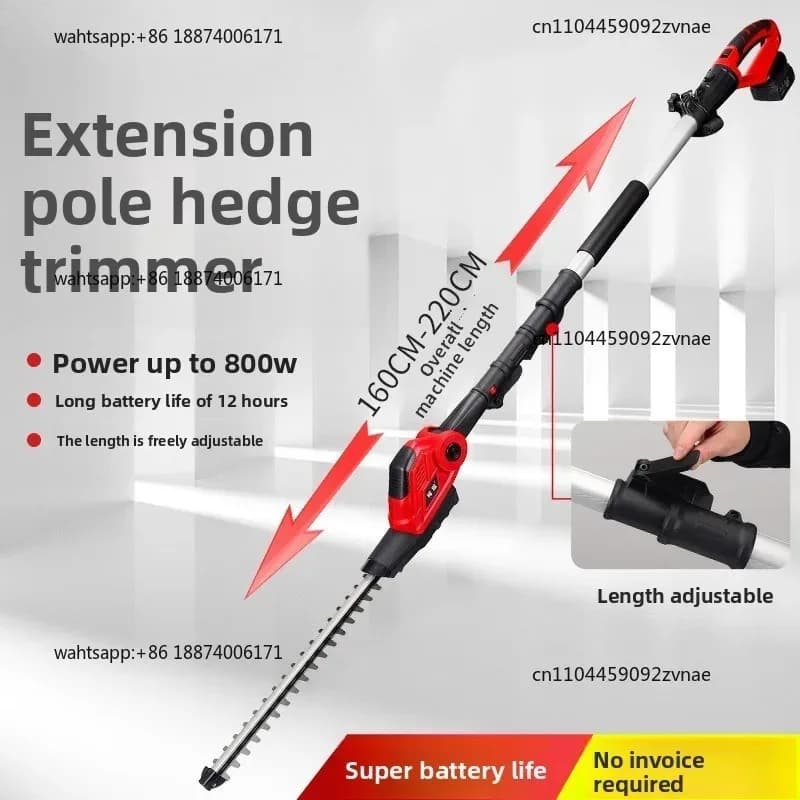 Extendable electric hedge trimmer, telescopic aerial pruning shears, garden high-branch seedling green pruning
