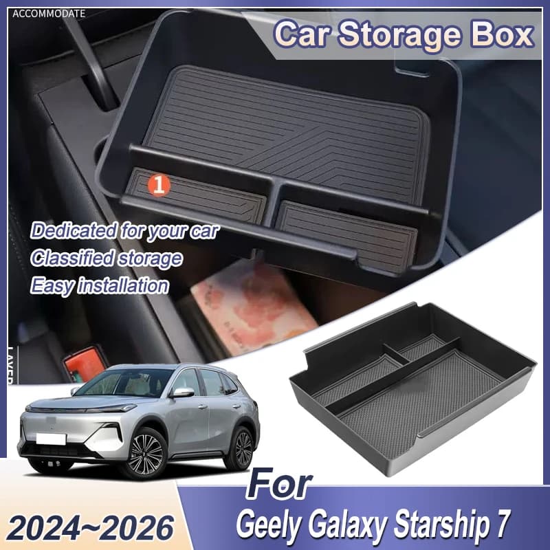 Auto Bracciolo Centrale Scatola di Immagazzinaggio Per Geely Starray/Galaxy Starship 7 EM-i P145 2024 2025 2026 Scomparto Organizer Accessori