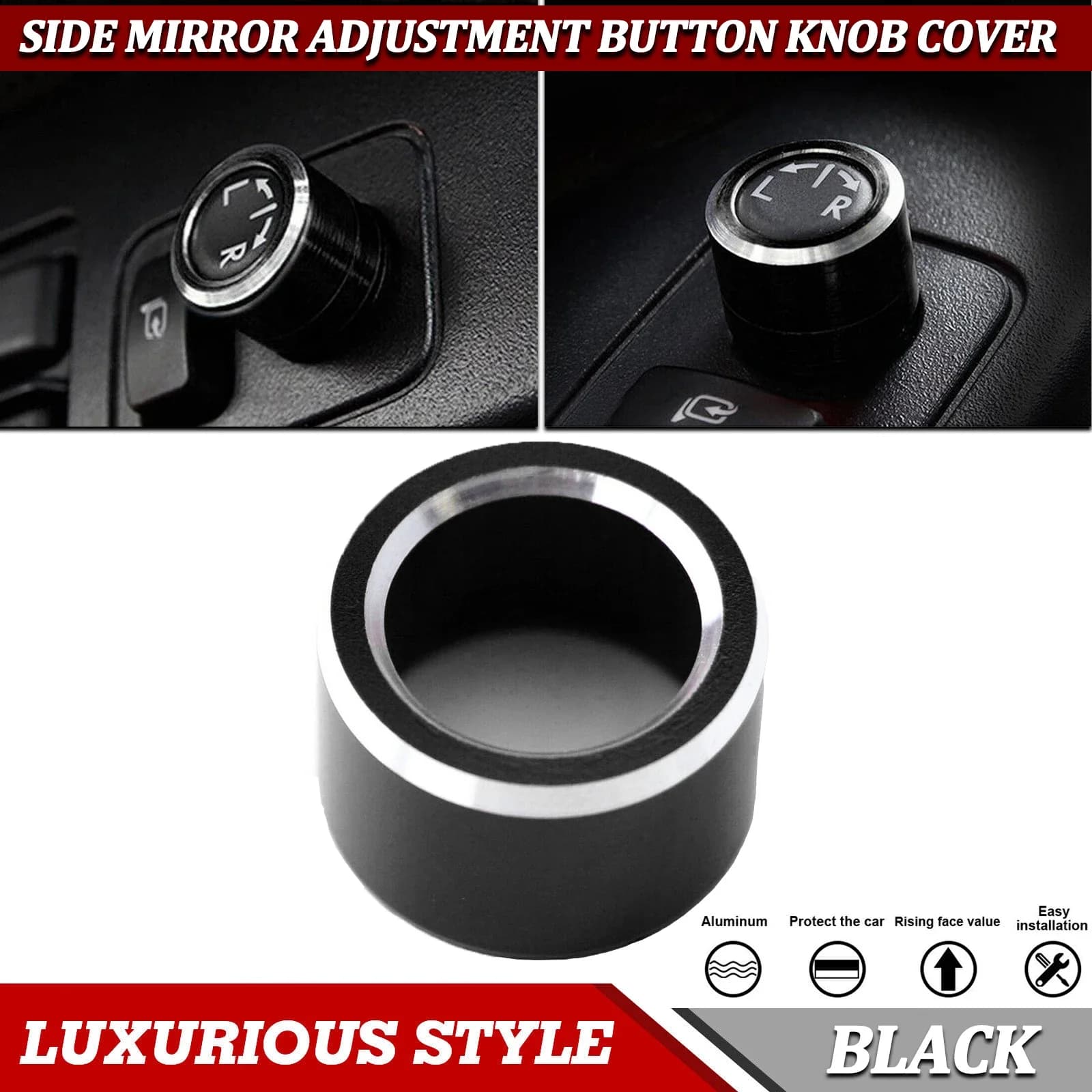 Black Rear Control Side Mirror L/R Switch Manopola Cover Button For Toyota Subaru Forester XV WRX STi Impreza BRZ Scion