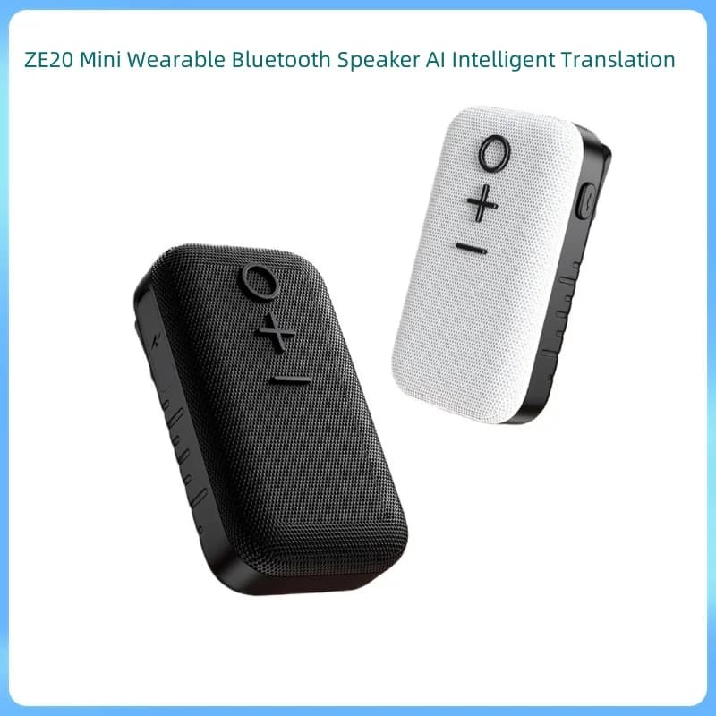 ZE20 Mini Altoparlante Bluetooth Indossabile con Traduzione AI Intelligente e Clip Posteriore Wireless