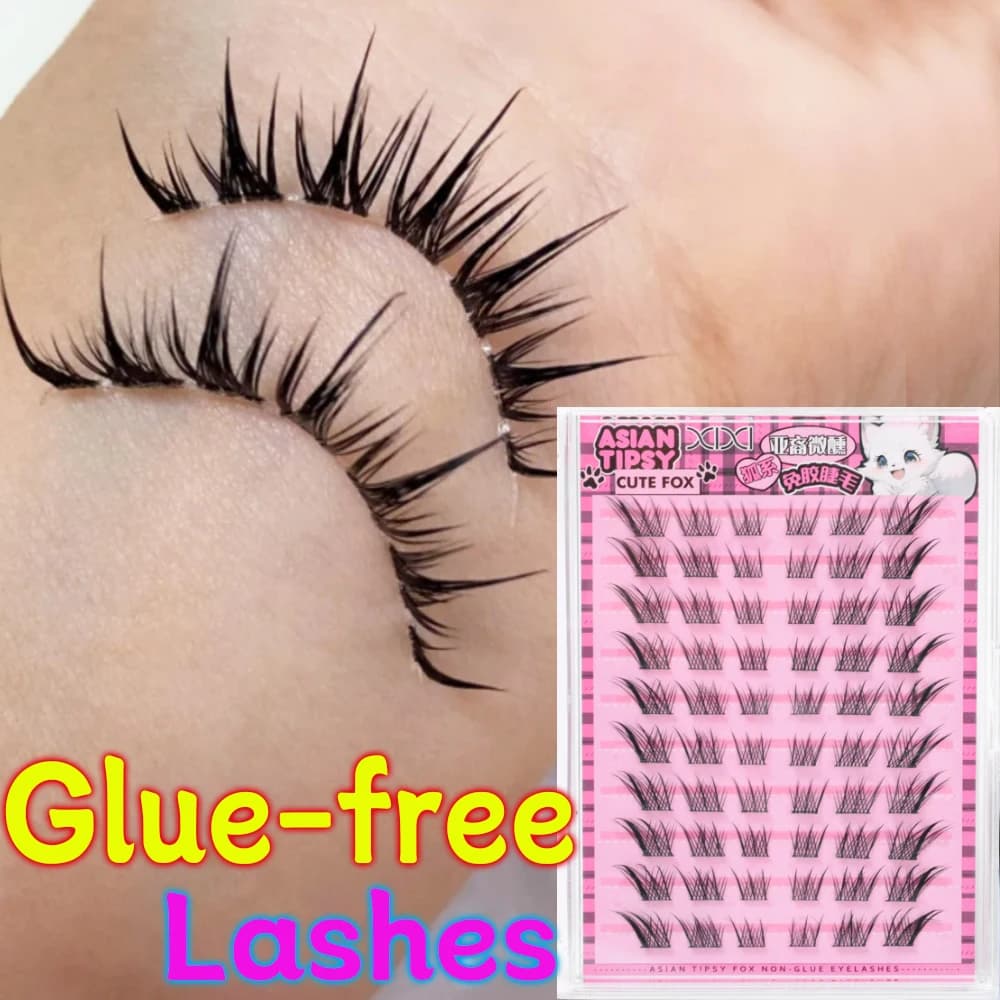 Voluminous No Need Colla Ciglia finte autoadesive Soffice coda di pesce Girasole Spessa Curling Estensione ciglia Occhi anime fai da te