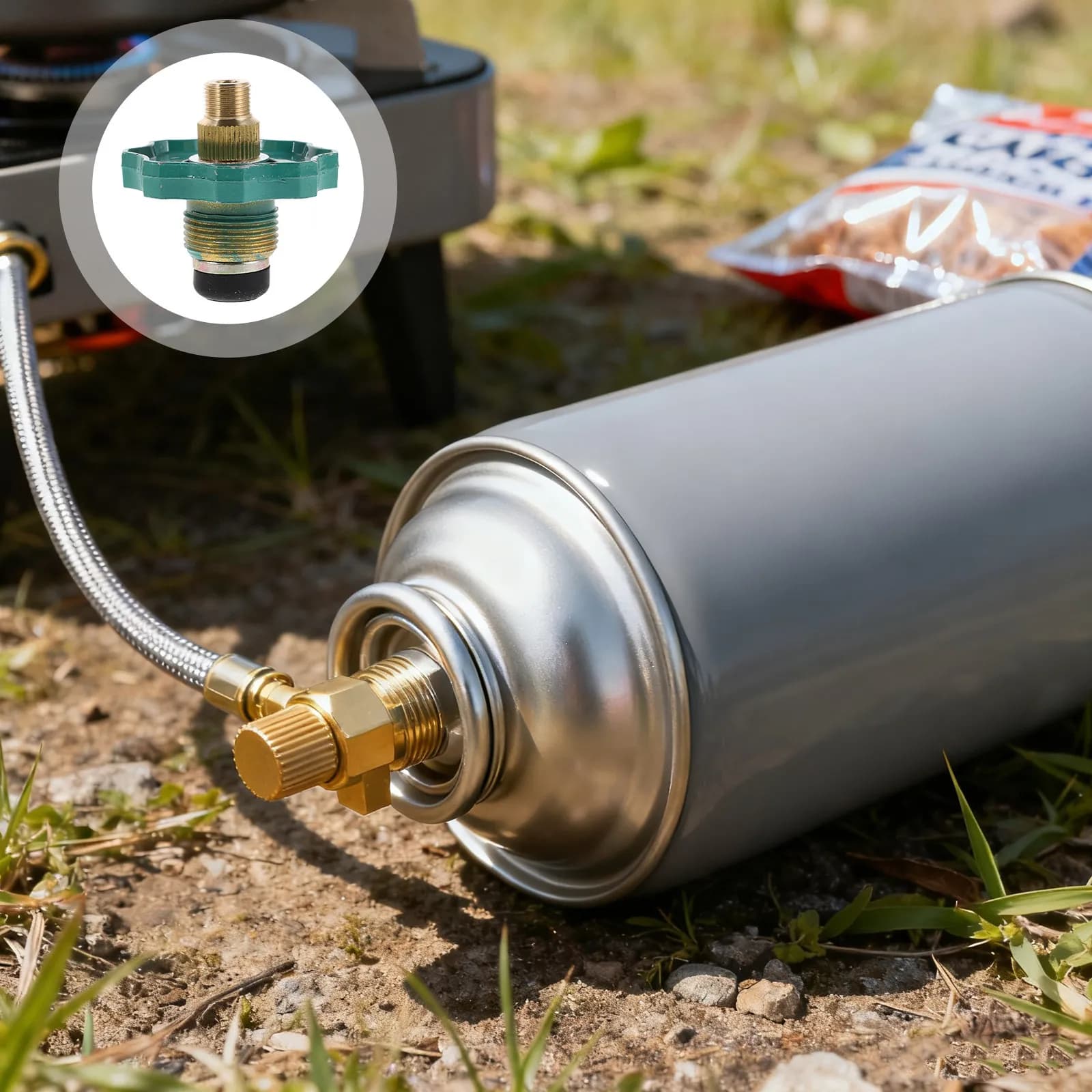Adattatore Universale per Bombole di Gas da Campeggio, Convertitore da Propano a Butano per Fornelli Portatili da Escursionismo
