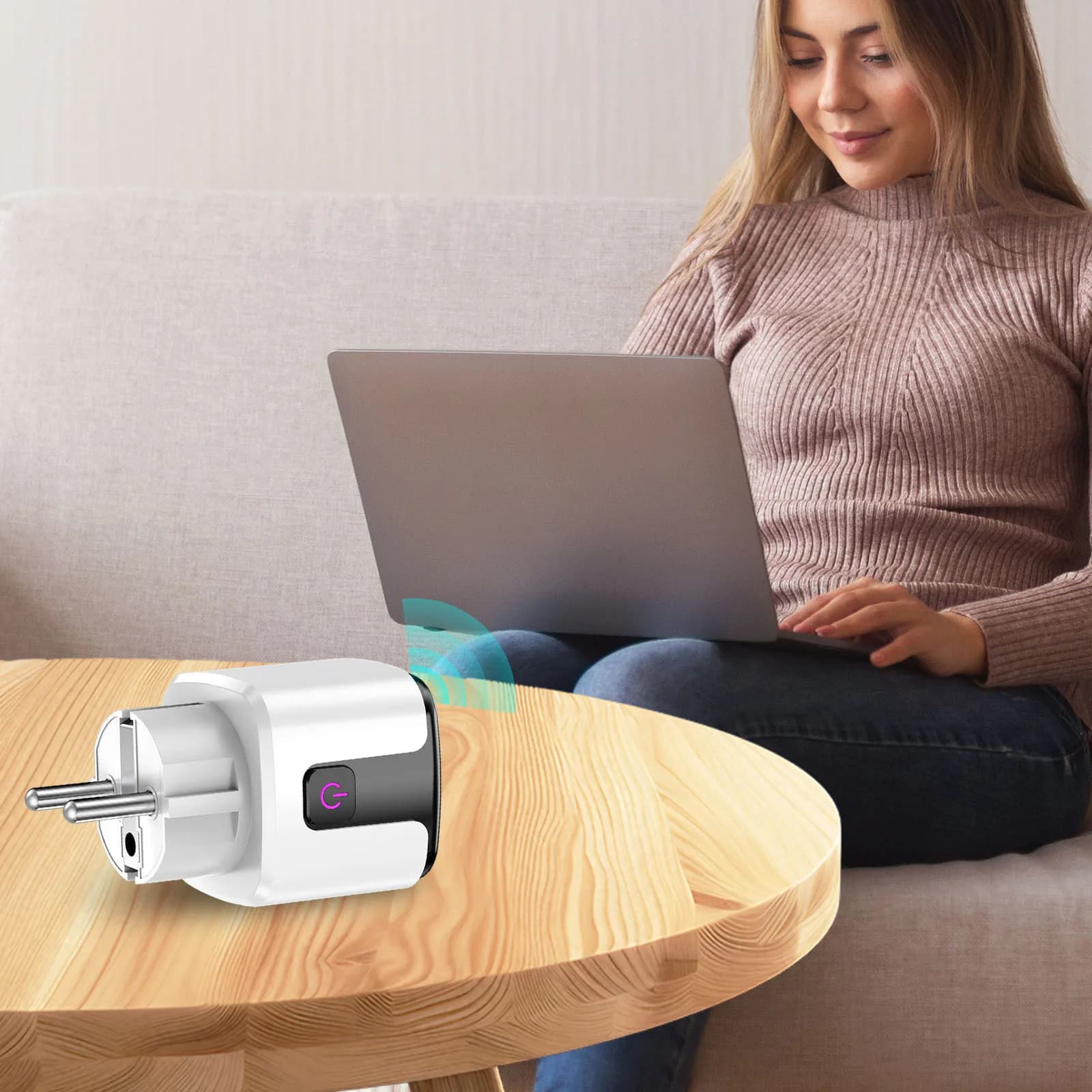 Prese Wi-Fi Intelligenti Compatibili con Alexa e Google Assistant, Supporto Timer Wi-Fi e BT, 20A/4400W Max per Casa e Ufficio