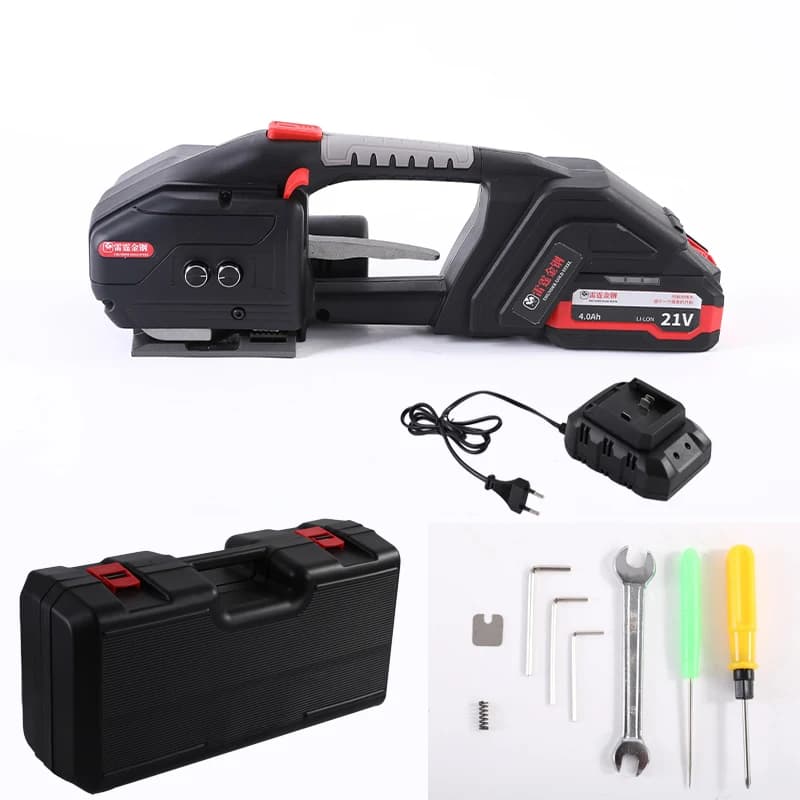 3800N 21V Battery Portable Tier, Large Pair, Lock with One Key, Hot Cutting for PP/PET Plastic Tape and Steel