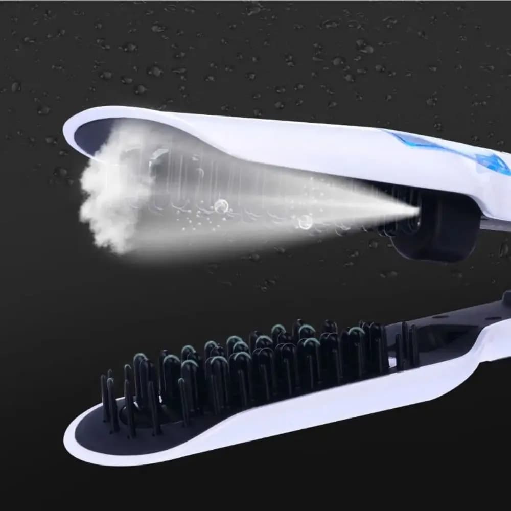 Steam Hair Plate with LCD Display, Rapid PTC Heating, Negative Ion Licing Brush, Adjustable Temperature