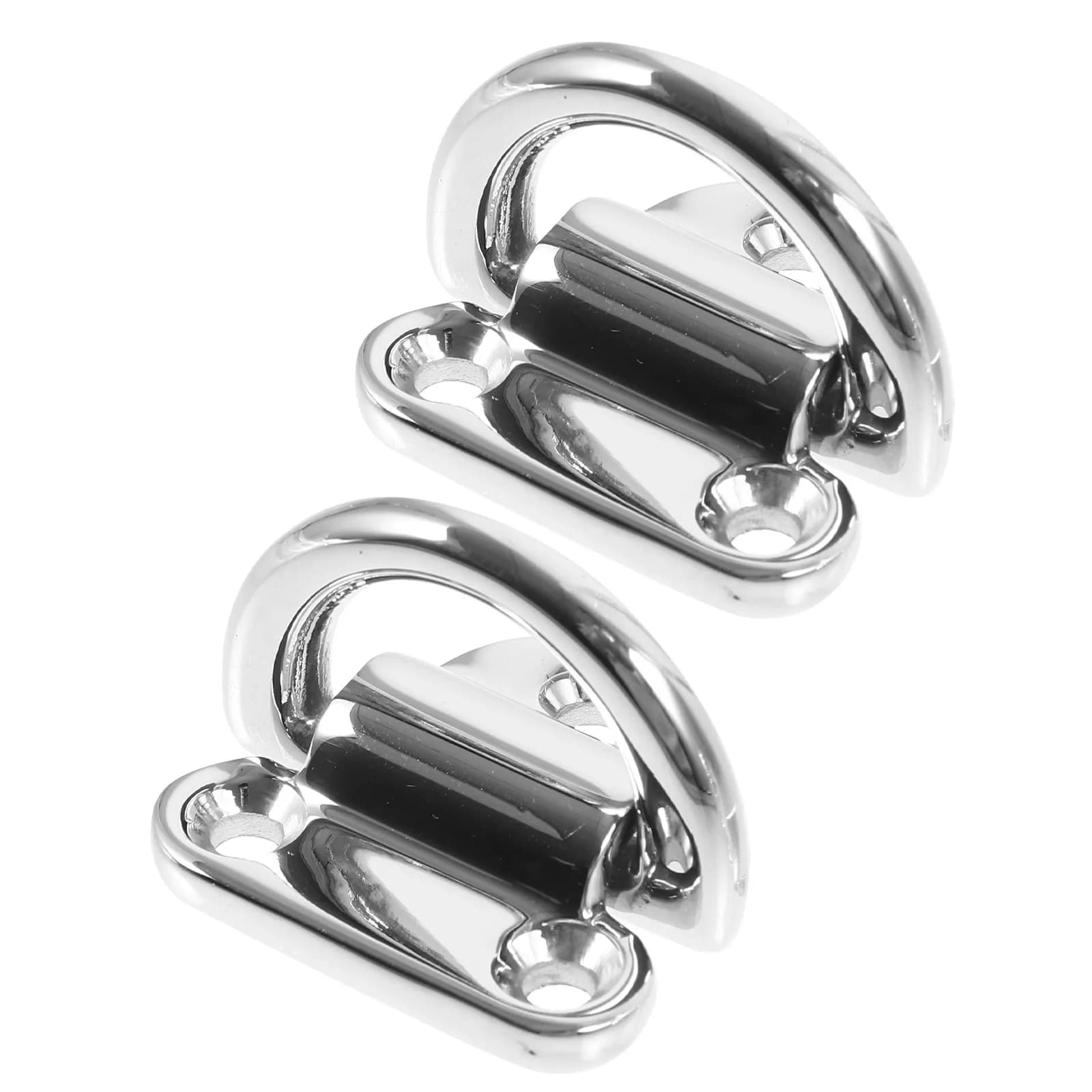 2pcs Stainless Steel D Ring Tie Down Anchor Marine Grade Folding Pad Eye Boat Trailer Hardware Heavy Duty Corrosion Resistant