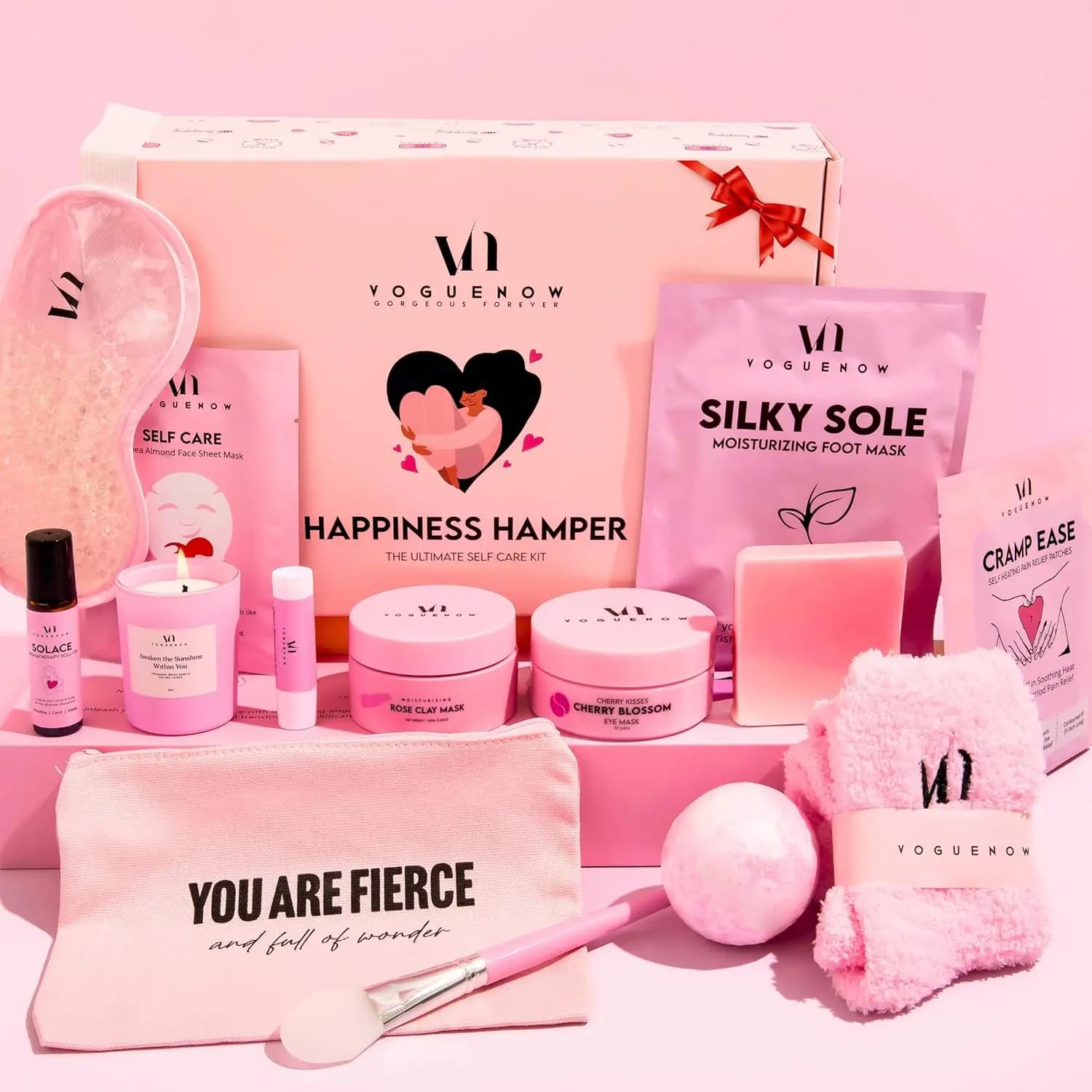 Kit Spa Premium per la Cura Personale Femminile - Set da 20 Pezzi per Bagno e Cura della Pelle con Maschere, Bomba da Bagno, Candela - Cesto Regalo Perfetto