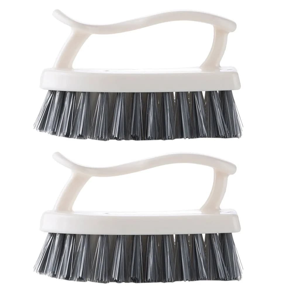 2Pcs Bathroom Shoe Cleaning Brush Multipurpose Non-Slip PP Handle Scrubbing Brush for Shoes Clothes Tiles Bathtub