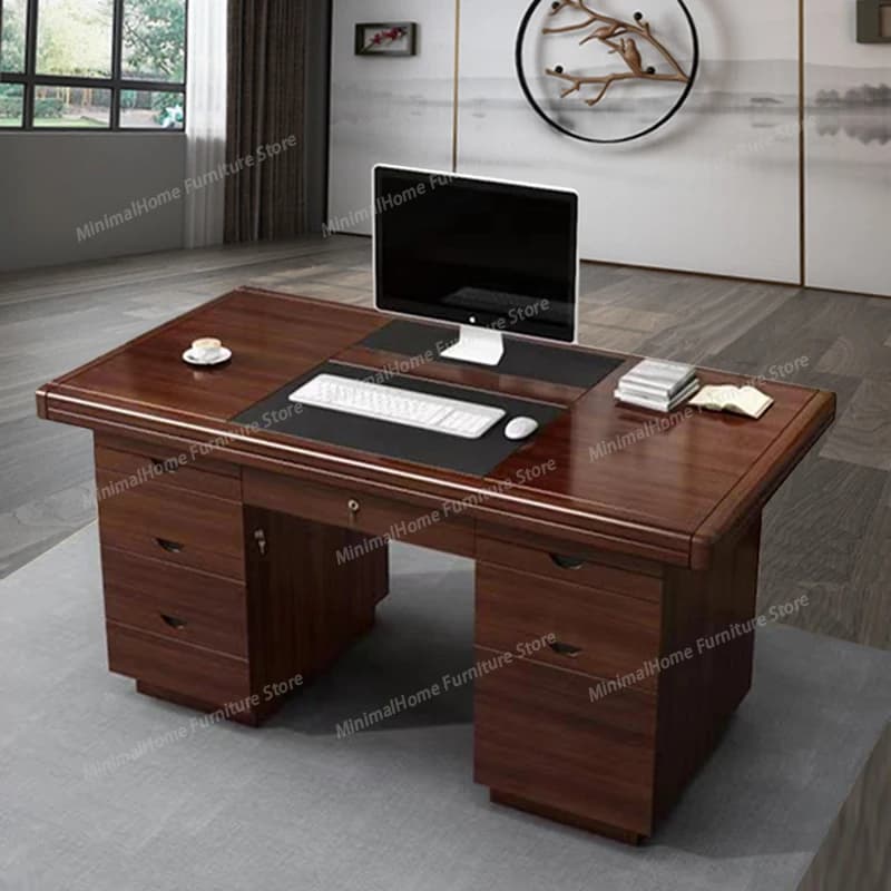 Scrivania Direzionale Decorativa in Legno, Moderna Scrivania da Ufficio per Computer e Gaming, Scrivania Regolabile in Altezza, Escritorio Oficina, Arredo Casa